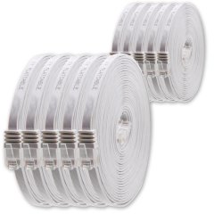 1aTTack LAN Kabel 1,5m 10x CAT6 Flach RJ45 Netzwerkkabel Patchkabel wei�