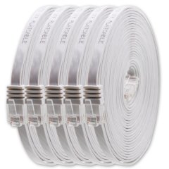 1aTTack LAN Kabel 2m 5x CAT6 Flach RJ45 Netzwerkkabel Patchkabel wei�