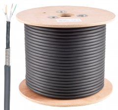 1aTTack CAT6a Flex Armor Netzwerkkabel 100m Rolle Edelstahl armierung U/FTP Grau