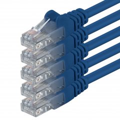 1aTTack CAT.6 LAN-Kabel 2m 5x  RJ45 UTP Netzwerkkabel Ethernetkabel Blau