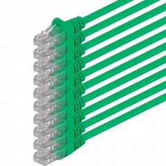 1aTTack CAT.6 LAN-Kabel 10m 10x  RJ45 UTP Netzwerkkabel Ethernetkabel Gr�n