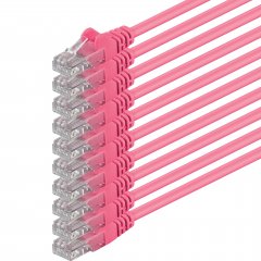 1aTTack CAT.6 LAN-Kabel 0.5m 10x  RJ45 UTP Netzwerkkabel Ethernetkabel Magenta