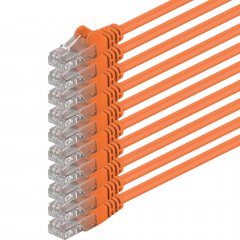 1aTTack CAT.6 LAN-Kabel 0.25m 10x  RJ45 UTP Netzwerkkabel Ethernetkabel Orange