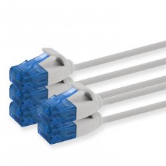 1aTTack CAT6 UTP Slim LAN-Kabel 2m Ethernet Patchkabel RJ45 1000 1 Gb/s 5 St�ck Grau