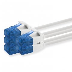 1aTTack CAT6 UTP Slim LAN-Kabel 0,3m Ethernet Patchkabel RJ45 1000 1 Gb/s 5 St�ck Wei�