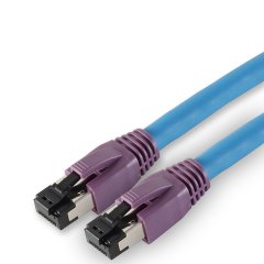 1aTTack CAT 8 rund SFTP LAN-Kabel 0,5m Ethernet Patchkabel 40 Gb/s LSZH AWG24 1 St�ck Blau