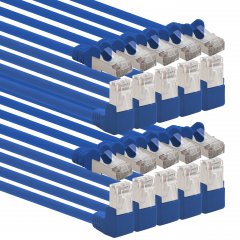 1aTTack 10x LAN Kabel 1m CAT6 S-FTP RJ45 Netzwerkkabel Patchkabel 90�-gerade blau