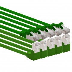 1aTTack LAN Kabel 2m 5x CAT6 S-FTP RJ45 Netzwerkkabel Patchkabel 90�-gerade gr�n