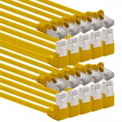 1aTTack 10x LAN Kabel 7,5m CAT6 S-FTP RJ45 Netzwerkkabel Patchkabel 90�-gerade gelb