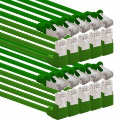 1aTTack LAN Kabel 7,5m CAT6 S-FTP RJ45 Netzwerkkabel Patchkabel 90�-gerade 10x gr�n