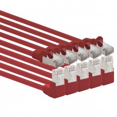 1aTTack 5x LAN Kabel 7,5m CAT6 S-FTP RJ45 Netzwerkkabel Patchkabel 90�-gerade rot