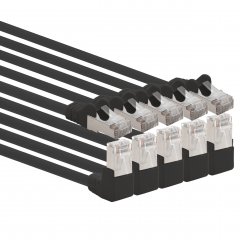 1aTTack LAN Kabel 7,5m 5x CAT6 S-FTP RJ45 Netzwerkkabel Patchkabel 90�-gerade schwarz