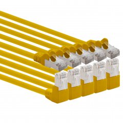 1aTTack 5x LAN Kabel 10m CAT6 S-FTP RJ45 Netzwerkkabel Patchkabel 90�-gerade gelb