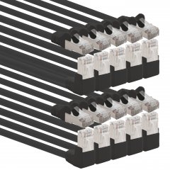 1aTTack 10x LAN Kabel 10m CAT6 S-FTP RJ45 Netzwerkkabel Patchkabel 90�-gerade schwarz
