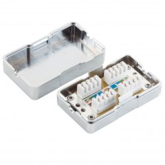 1aTTack LSA Netzwerk Anschlussbox Verbindungsbox Verl�ngerung CAT6 silber
