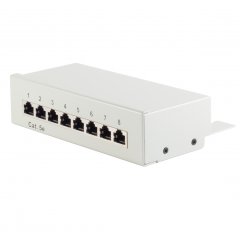 1aTTack Patchpanel CAT5e 8 Port wei� RJ45 Verteilerfeld TIA 568 A/B