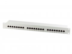 1aTTack Patchpanel CAT5e 24 Port wei� RJ45 Verteilerfeld TIA 568 A/B