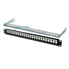 1aTTack Patchpanel 24 Port unbest�ckt Verteilerfeld Keystone Netzwerk Telefon LWL USB SAT
