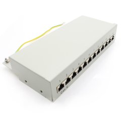 1aTTack Patchpanel CAT6 12 Port wei� RJ45 Verteilerfeld TIA 568 A/B