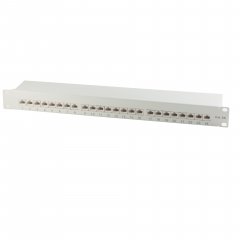 1aTTack Patchpanel CAT6a 24 Port wei� RJ45 Verteilerfeld TIA 568 A/B