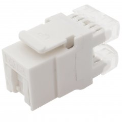 1aTTack 1x Cat6 Keystone ungeschirmt RJ45 Buchse AWG 23-26 Schneidklemme Staubschutz wei�
