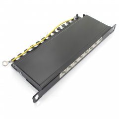 1aTTack Patchpanel CAT6a SLIM 8 Port schwarz RJ45 Verteilerfeld TIA 568 A/B