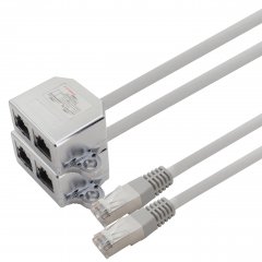 1aTTack 2x Cat5e Patchkabeladapter RJ45 Ethernet/Ethernet 0,1m