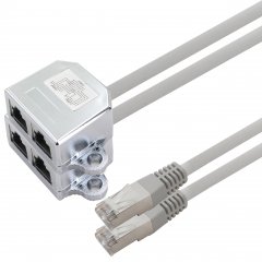 1aTTack 2x Cat5e Patchkabeladapter RJ45 Telefon/Ethernet 0,1m
