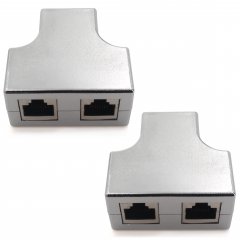 1aTTack 2x Cat5e Patchkabeladapter RJ45 Buchse/2x Buchse