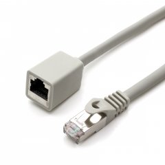 1aTTack Lan Kabel 3m Cat7 Verl�ngerung Adapter Ethernetkabel RJ45 Cat6a Stecker Buchse 1x grau