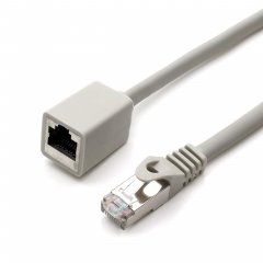 1aTTack Lan Kabel 5m Cat7 Verl�ngerung Adapter Ethernetkabel RJ45 Cat6a Stecker Buchse 1x grau