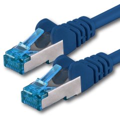 1aTTack LAN Kabel 0,25m 1x CAT6a S-FTP PIMF RJ45 Netzwerkkabel Patchkabel blau