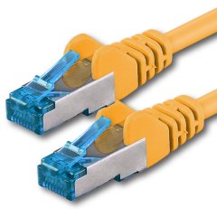 1aTTack LAN Kabel 0,25m 1x CAT6a S-FTP PIMF RJ45 Netzwerkkabel Patchkabel gelb