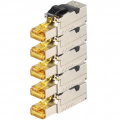 1aTTack 5x CAT8 Netzwerkstecker RJ45 werkzeuglos geschirmt Metallgeh�use 40Gbit/s