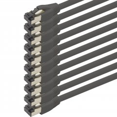 1aTTack Cat.8 Netzwerkkabel 7,5m 2000 MHz 40 Gbit/s 10x Schwarz Ethernetkabel Patchkabel S/FTP LSZH