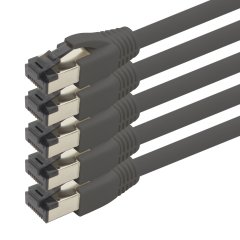1aTTack Cat.8 Netzwerkkabel 2m 2000 MHz 40 Gbit/s 5x Schwarz Ethernetkabel Patchkabel S/FTP LSZH