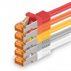 1aTTack Lan Kabel 5m Cat7 S/FTP PiMF Patch-Ethernetkabel RJ45 CAT6a Stecker 5-farben
