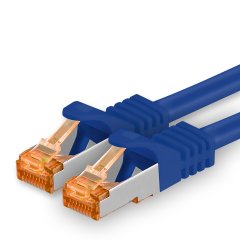 1aTTack Lan Kabel 5m Cat7 S/FTP PiMF Patch-Ethernetkabel RJ45 CAT6a Stecker 1x blau