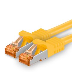 1aTTack Lan Kabel 2m Cat7 S/FTP PiMF Patch-Ethernetkabel RJ45 CAT6a Stecker 1x gelb