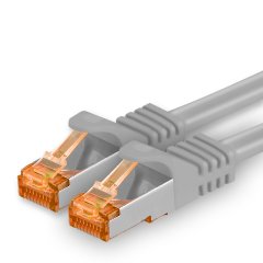 1aTTack Lan Kabel 20m Cat7 S/FTP PiMF Patch-Ethernetkabel RJ45 CAT6a Stecker 1x grau