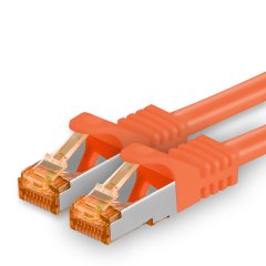 1aTTack Lan Kabel 10m Cat7 S/FTP PiMF Patch-Ethernetkabel RJ45 CAT6a Stecker 1x orange