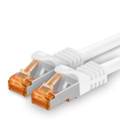 1aTTack Lan Kabel 0.5m Cat7 S/FTP PiMF Patch-Ethernetkabel RJ45 CAT6a Stecker 1x wei�