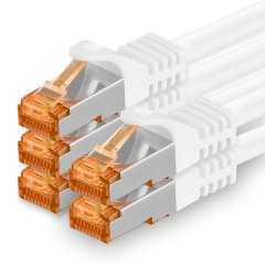 1aTTack Lan Kabel 2m Cat7 S/FTP PiMF Patch-Ethernetkabel RJ45 CAT6a Stecker 5x wei�