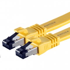 1aTTack LAN Flachkabel 3m Gelb CAT8.1 Netzwerkkabel Patchkabel RJ45 U/FTP 40Gbit/s