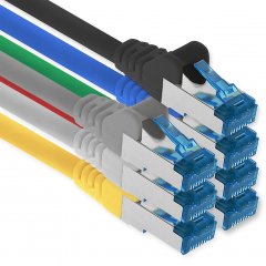 1aTTack CAT6a Ethernet 5m Netzwerkkabel RJ45 Patchkabel SFTP PIMF 10Gbit/s 7x 7-Farben