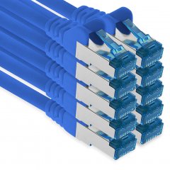 1aTTack CAT6a Ethernet 0,5m Netzwerkkabel RJ45 Patchkabel SFTP PIMF 10Gbit/s 10x Blau