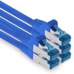 1aTTack CAT6a Ethernet 7,5m Netzwerkkabel RJ45 Patchkabel SFTP PIMF 10Gbit/s 5x Blau