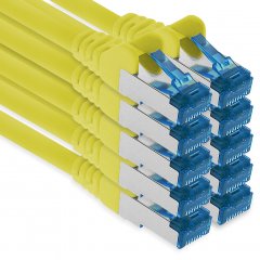 1aTTack CAT6a Ethernet 1,5m Netzwerkkabel RJ45 Patchkabel SFTP PIMF 10Gbit/s 10x Gelb