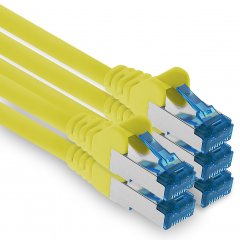 1aTTack CAT6a Ethernet 10m Netzwerkkabel RJ45 Patchkabel SFTP PIMF 10Gbit/s 5x Gelb