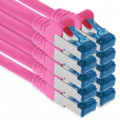 1aTTack CAT6a Ethernet 1,5m Netzwerkkabel RJ45 Patchkabel SFTP PIMF 10Gbit/s 10x Magenta